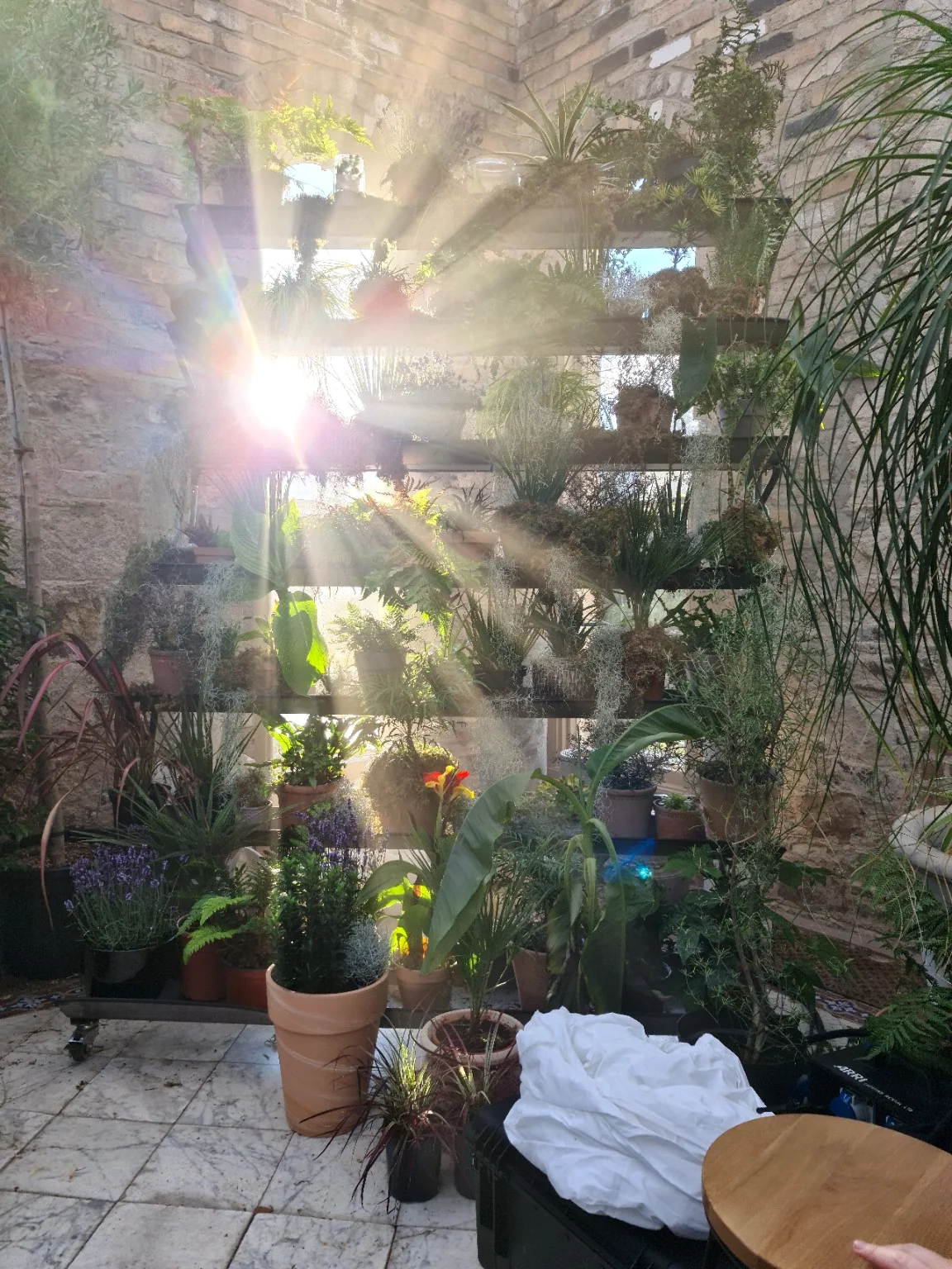 Interior atmospheric haze creating visible light rays