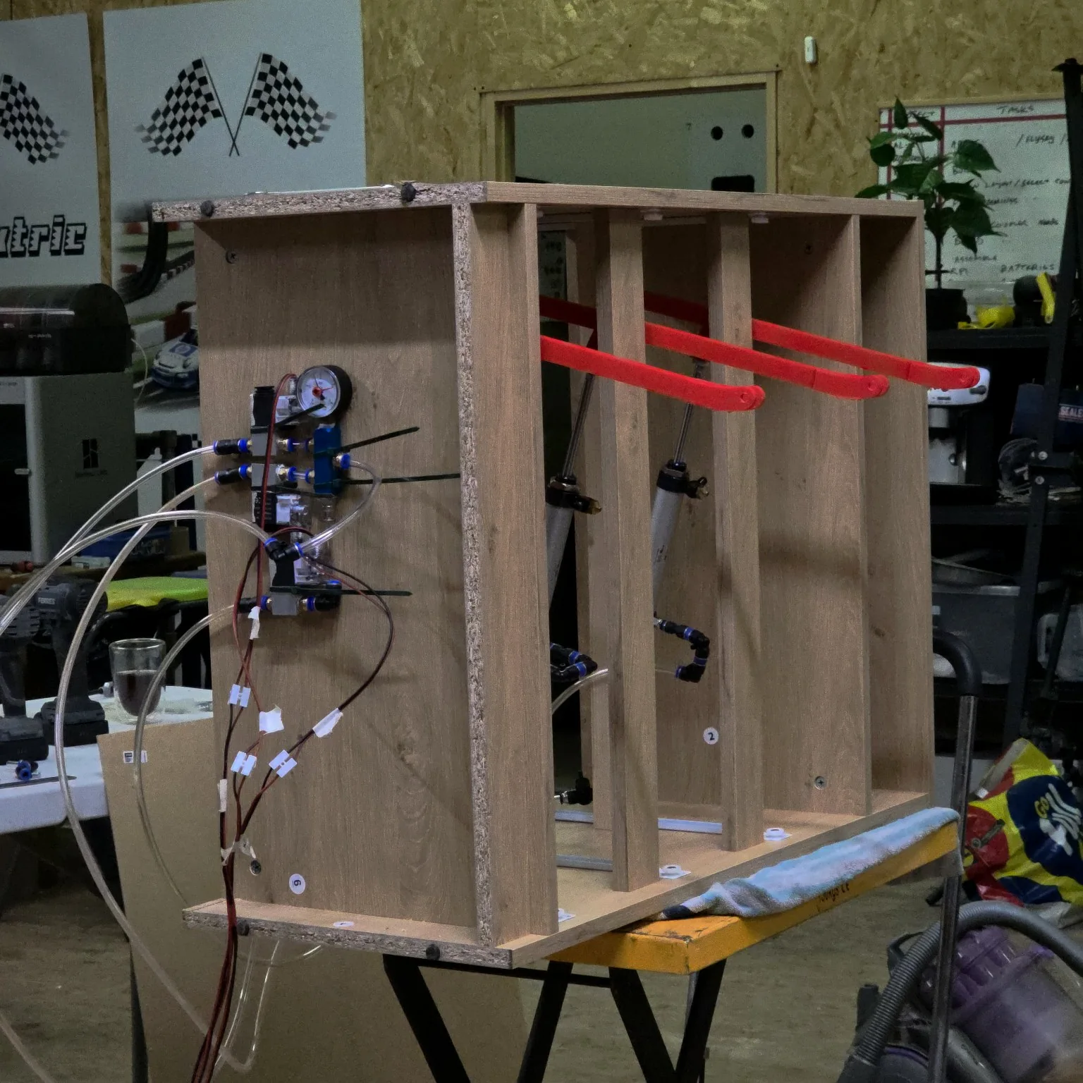 Pneumatic special effects mechanism under construction